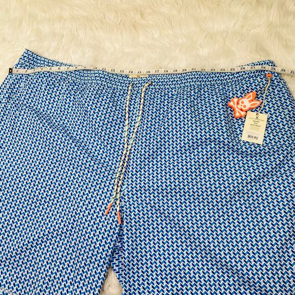 Psycho Bunny Men's Swim Trunks Size 6XL Blue Chevron Dry Pocket NWT - Picture 5 of 16